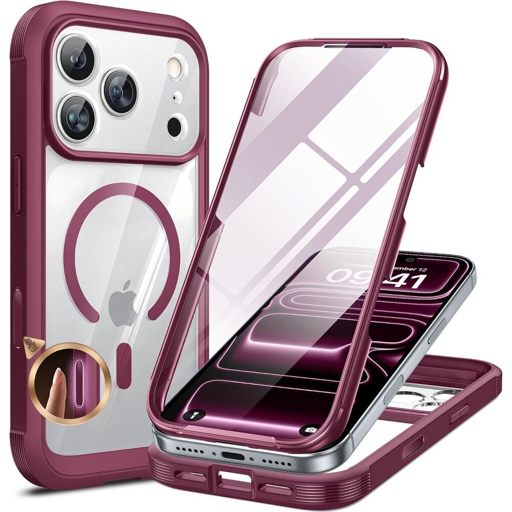 Miracase Magnetic for iPhone 17 Pro Case 6.3" MagSafe Built-in Screen Protector